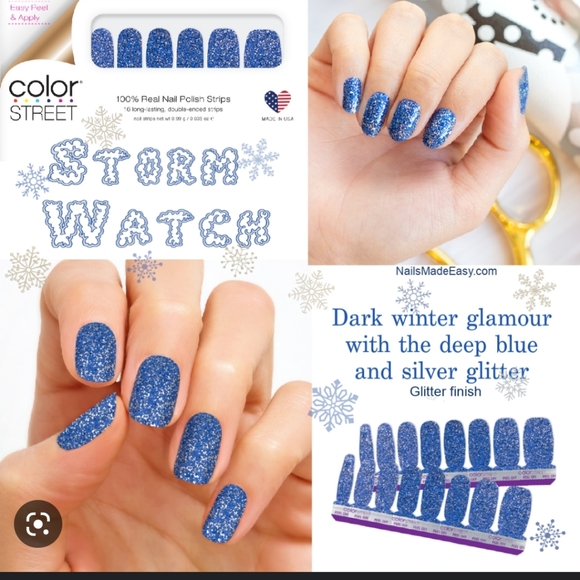 💅Color Street 💯 Real Nail Polish Strips 💅 Storm Watch - Unicorn Set - Picture 2 of 9